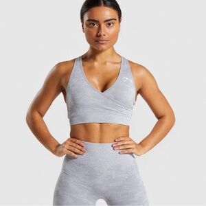 Gymshark Adapt Camo Grey Sports Bra Top